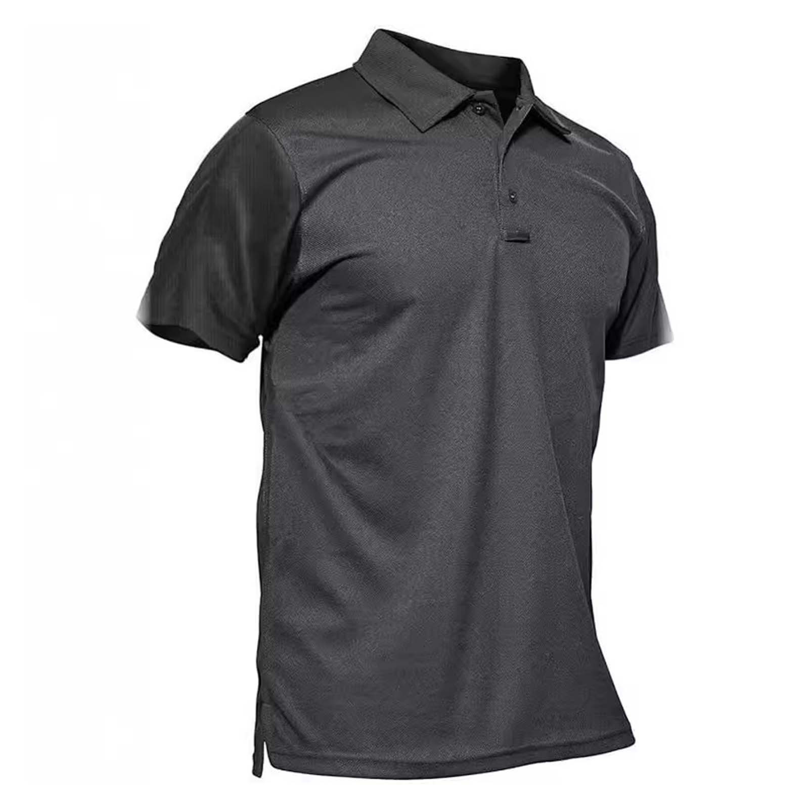 thumbnail image 4 of Camiseta de manga corta lisa con solapa para hombre: camiseta informal transpirable, estilo deportivo, combina con leggings/vaqueros, tallas S-XXXL., 4 of 5